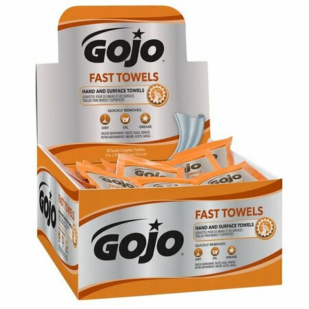 GOJO GOJO 6280-04 Fast Towels Hand Cleaning Wipes 80 Count Display Carton, 4PK 381G628004